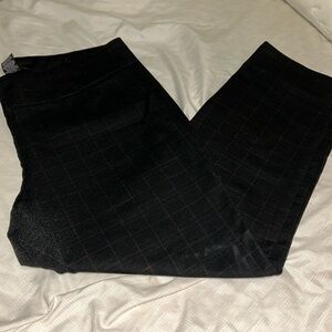 Zac & Rachel Black Plaid Ankle Stretch Pants - XL